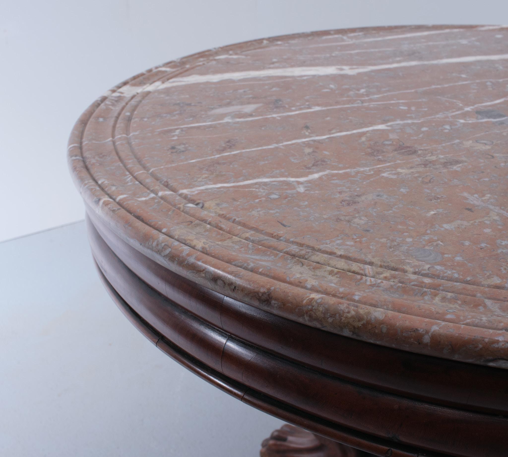 Edwardian Antique Marble Hall or Center Table Dutch 1800-1830
