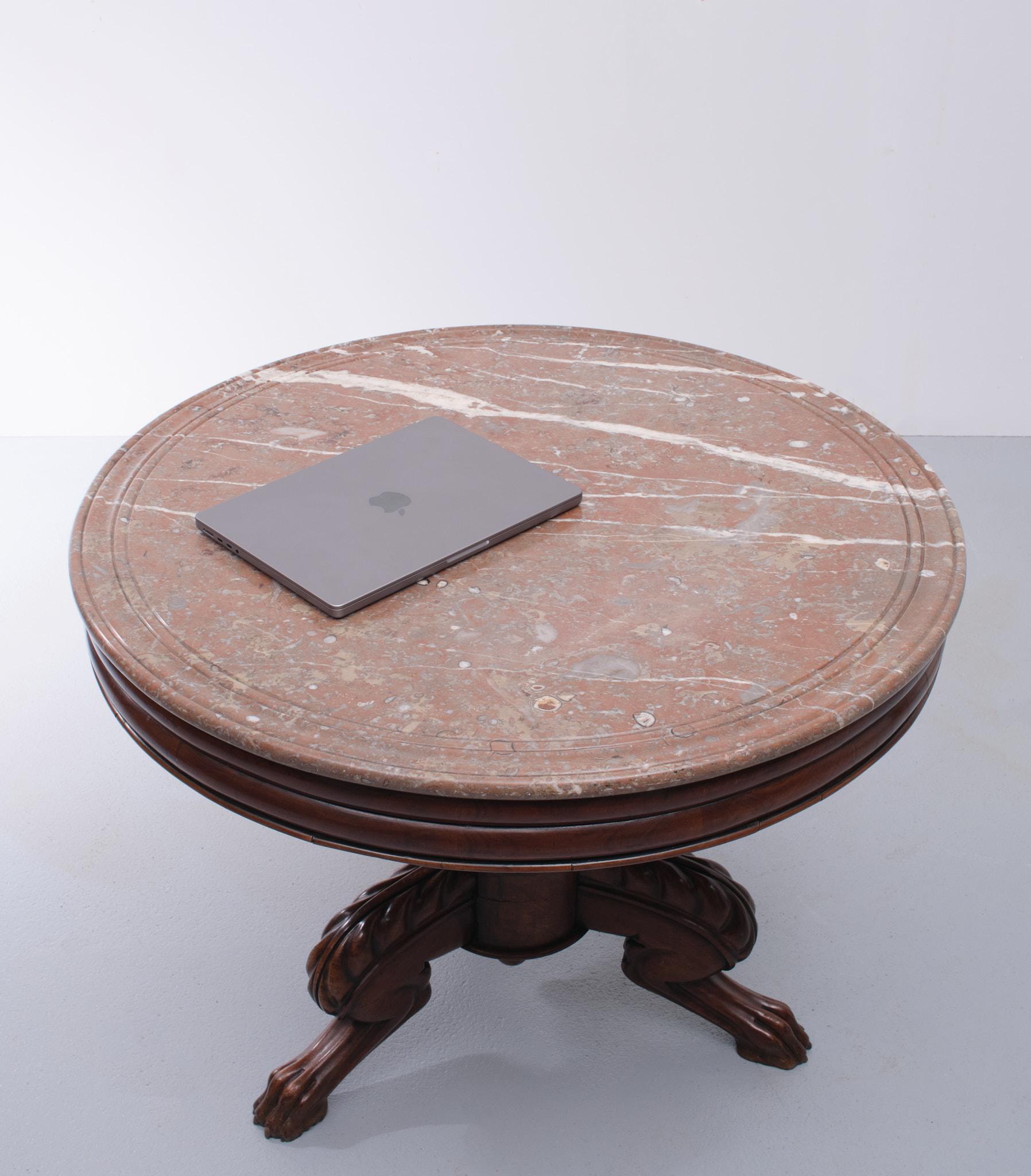 Antique Marble Hall or Center Table Dutch 1800-1830 1