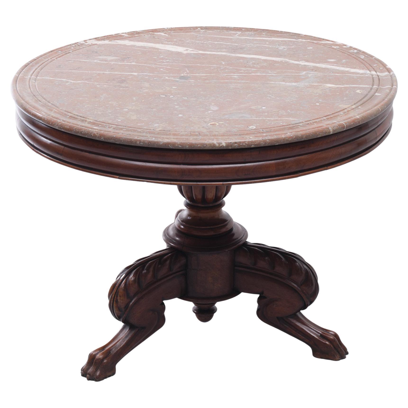 Antique Marble Hall or Center Table Dutch 1800-1830