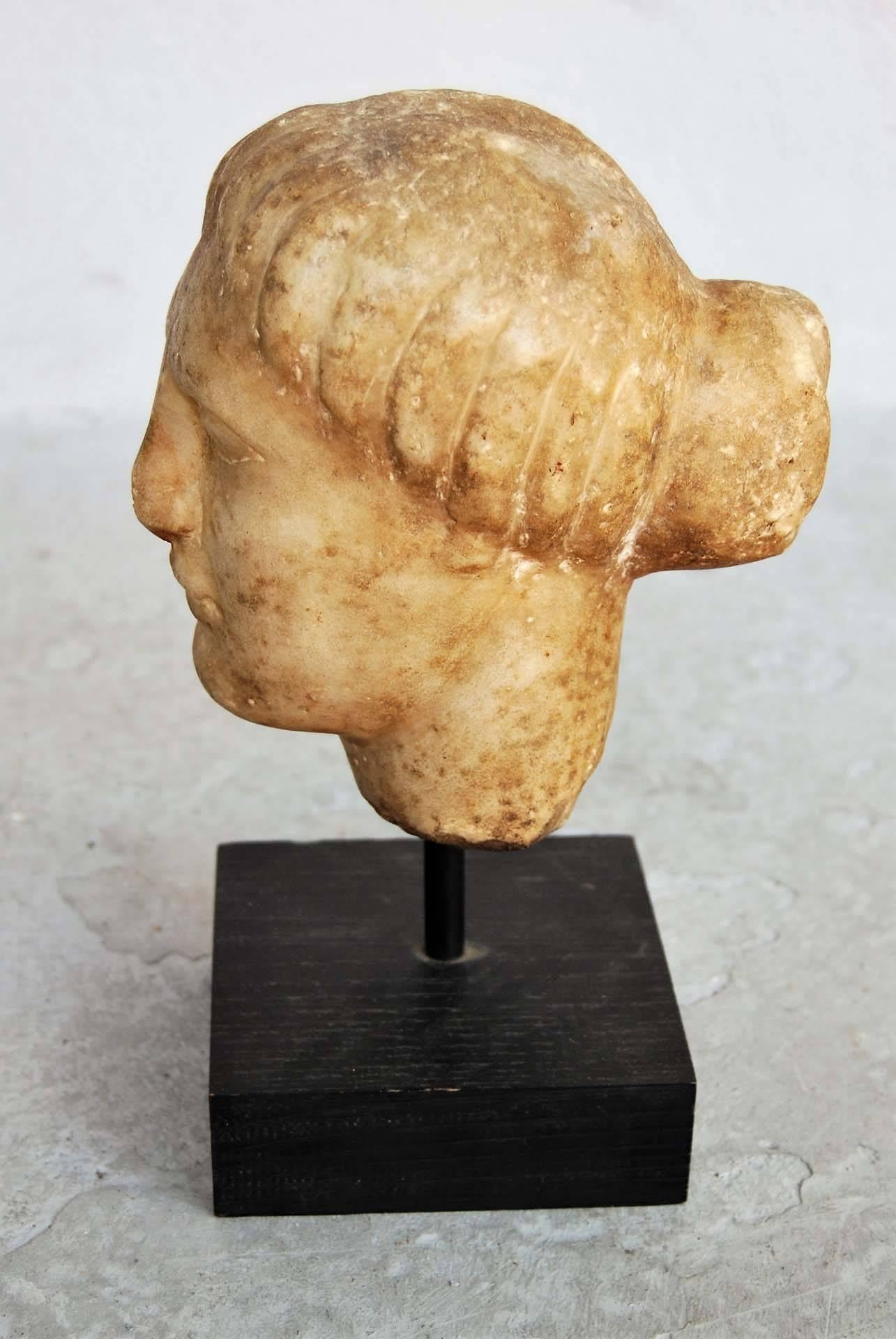 European Antique Marble Head Sculpture For Sale