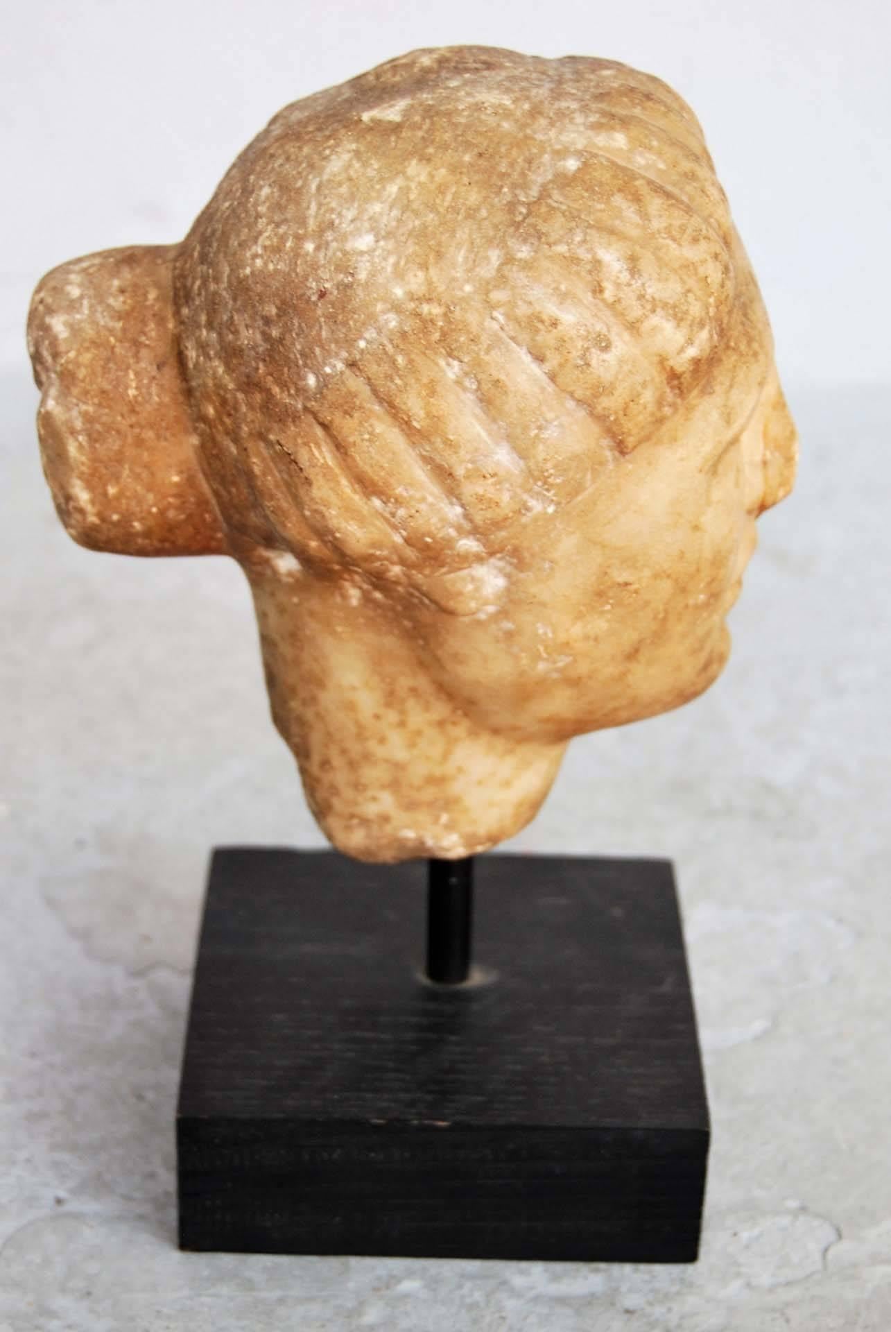 18th Century and Earlier Antique Marble Head Sculpture For Sale
