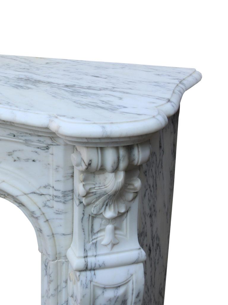About

An elegant French Louis XV marble fireplace surround in Italian Arabescato marble. Recently reclaimed from a large private house in Cheltenham.

Condition report:

In excellent condition for its age and use, there are some minor