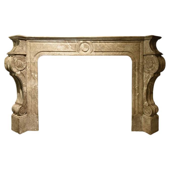 Antiker Louis-XV-Kaminsims aus Marmor, 19. Jahrhundert
