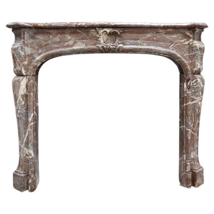 Antique marble Louis XV front fireplace mantel 19th Century For Sale