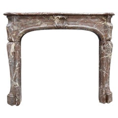 Antique marble Louis XV front fireplace mantel 19th Century