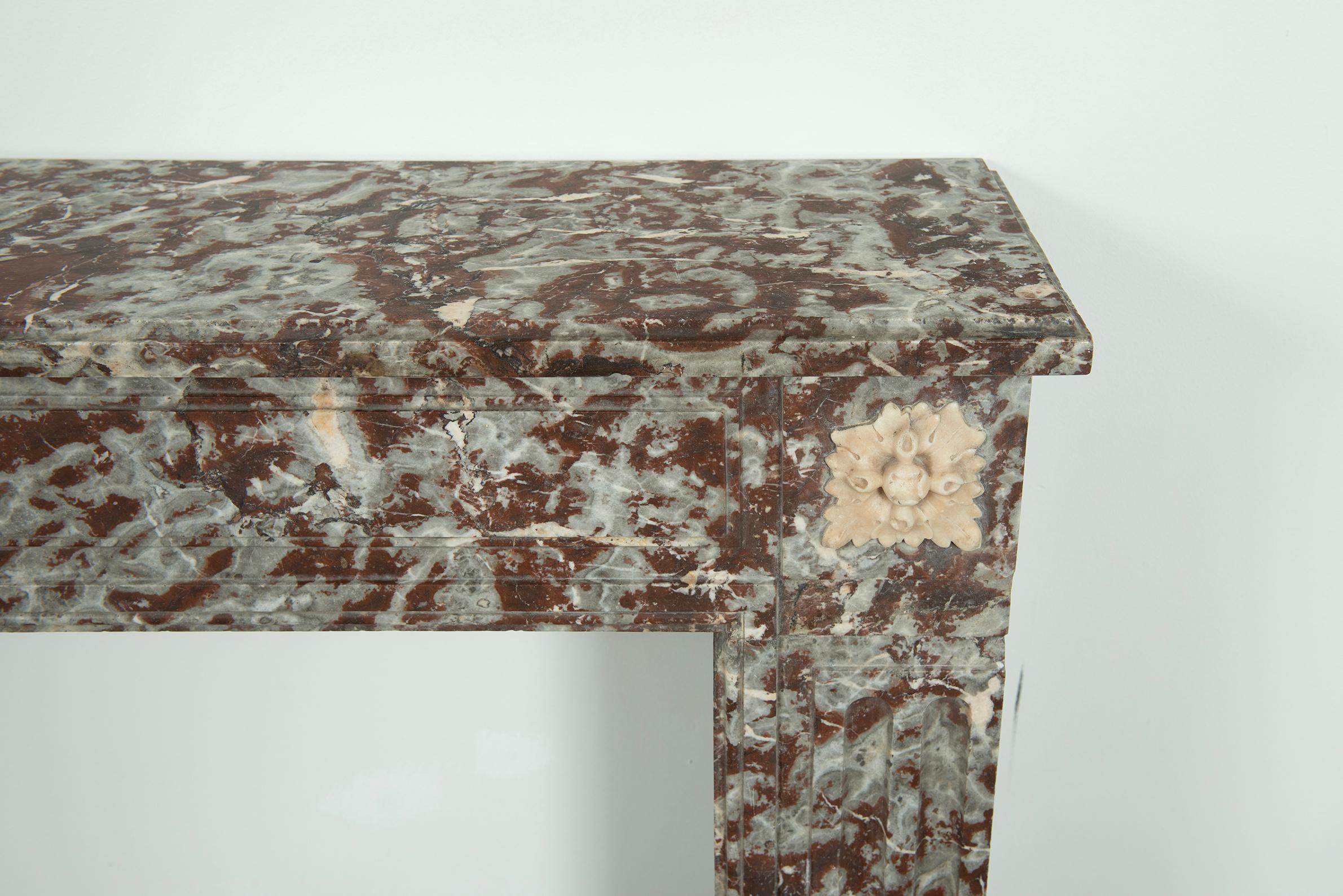 Antique Marble Louis XVI Fireplace Mantel For Sale 6