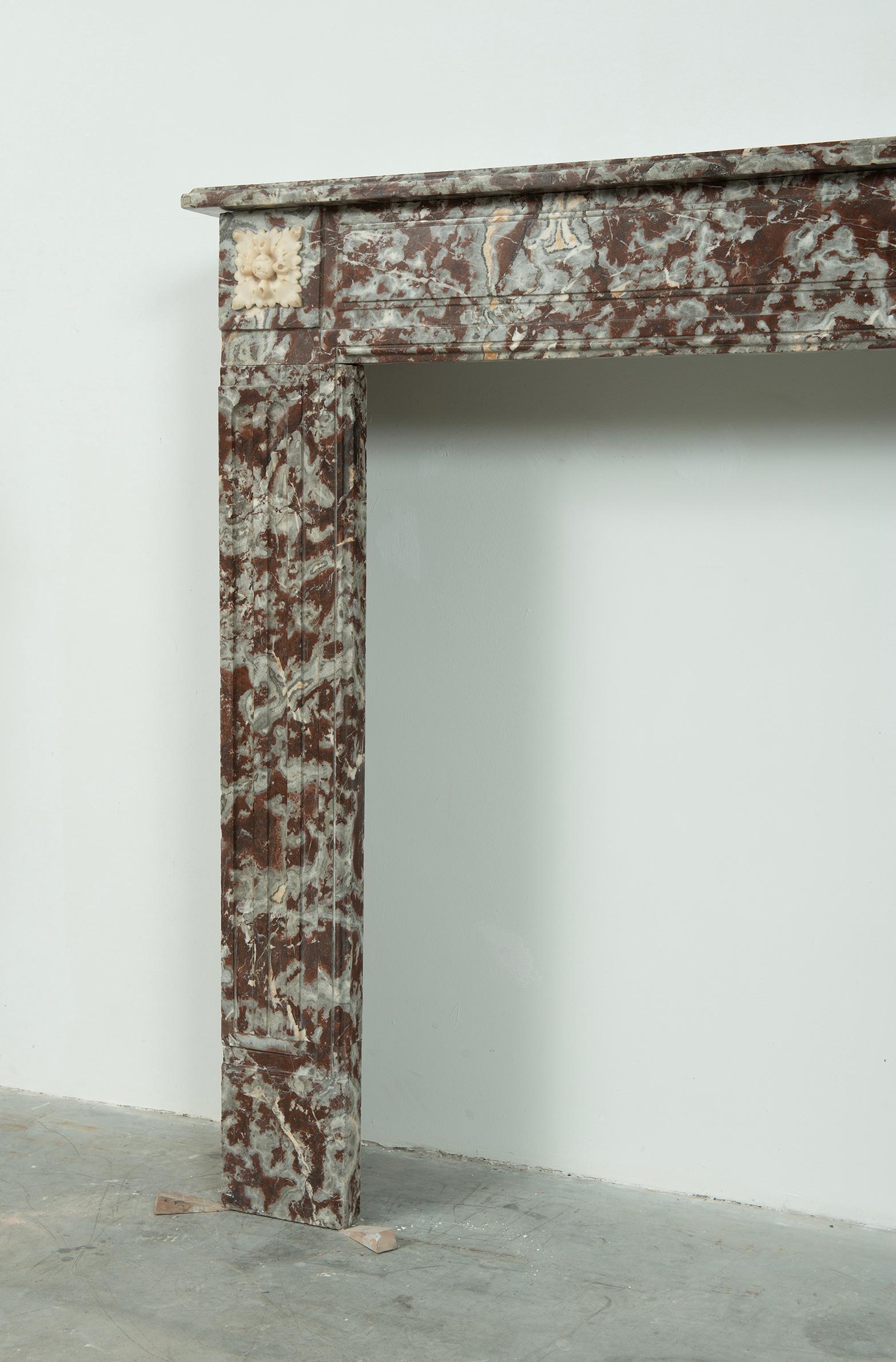 Antique Marble Louis XVI Fireplace Mantel For Sale 9