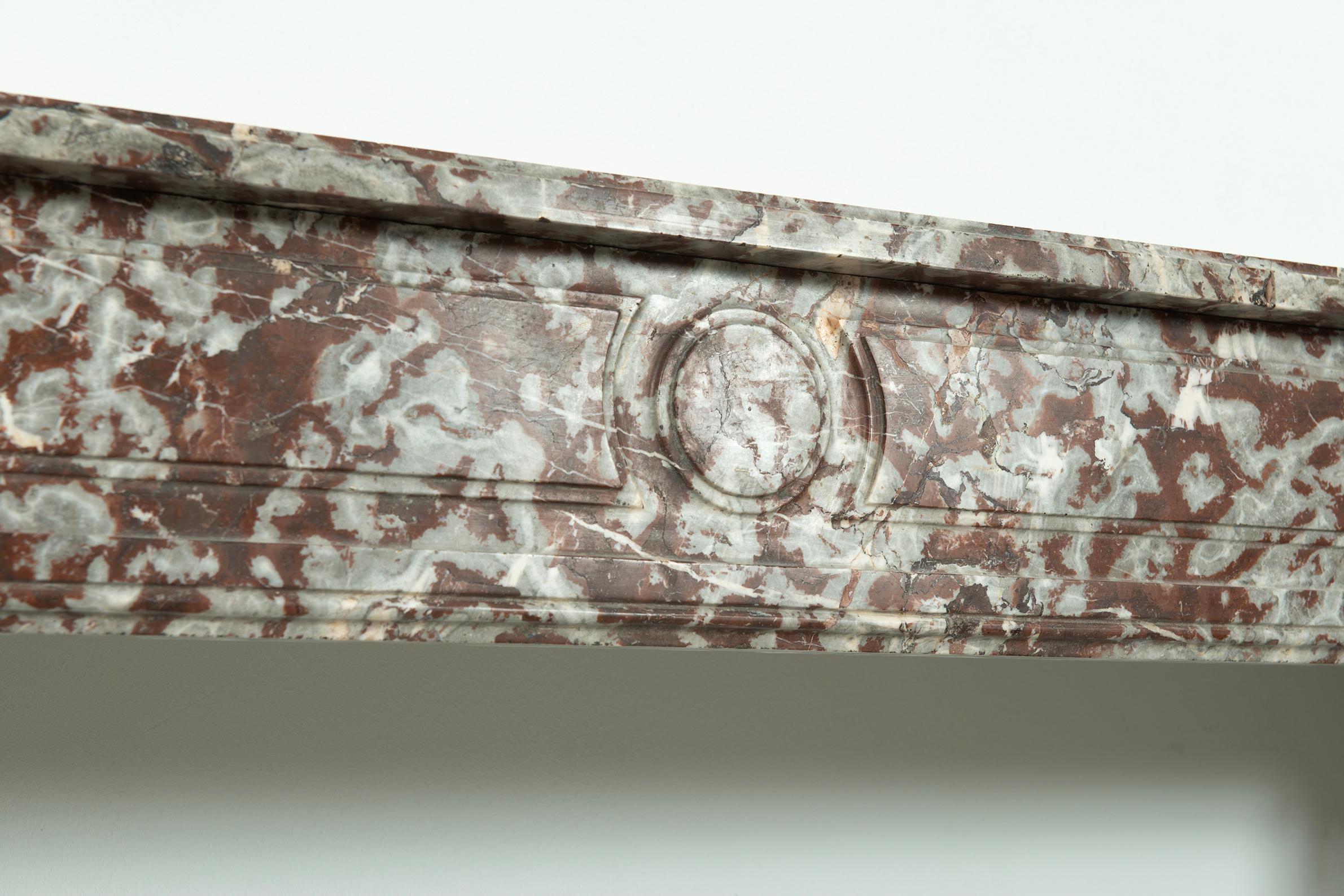 Antique Marble Louis XVI Fireplace Mantel For Sale 11