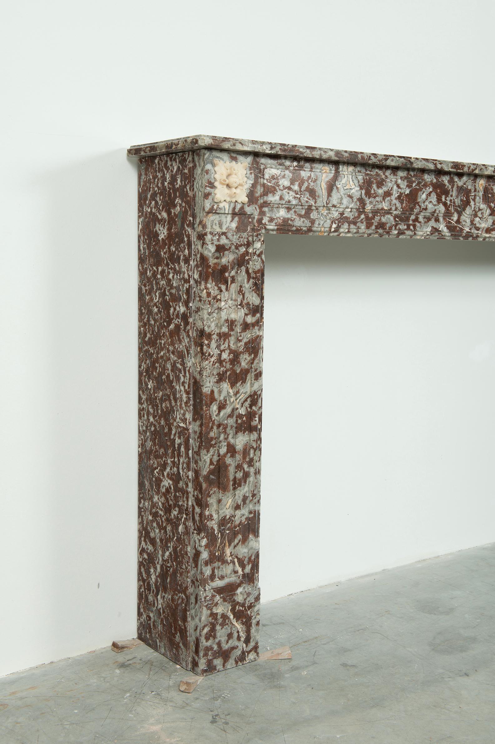 Antique Marble Louis XVI Fireplace Mantel For Sale 1