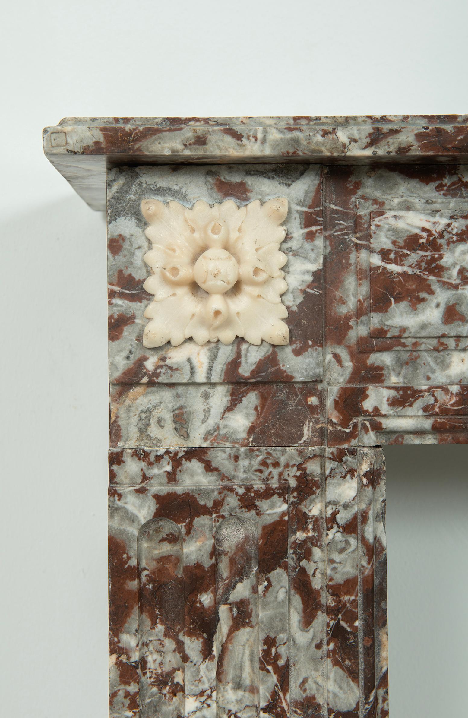 Antique Marble Louis XVI Fireplace Mantel For Sale 3