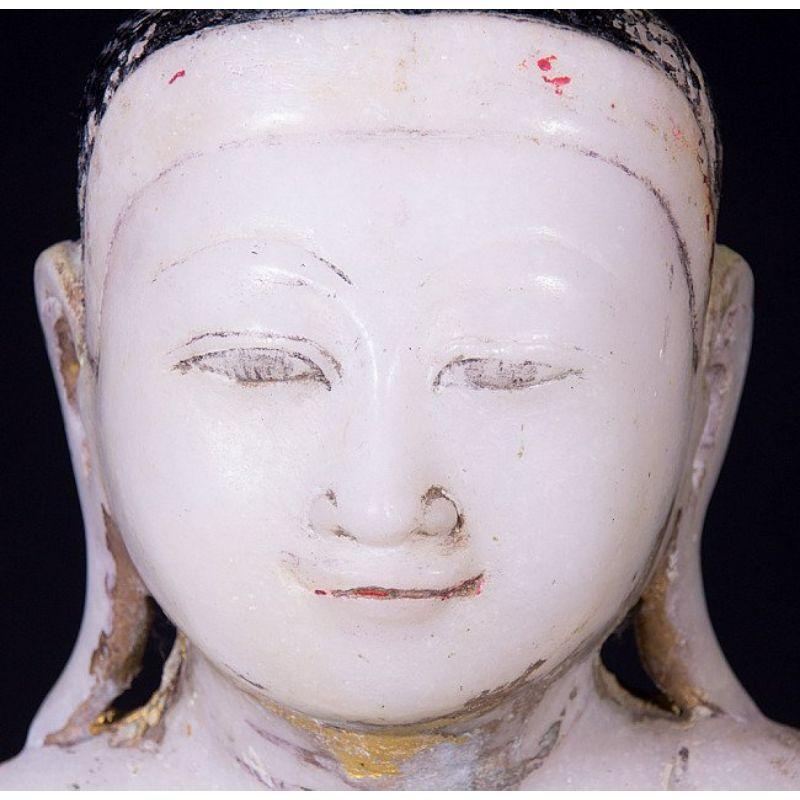 Antique Marble Mandalay Buddha Statue from Burma For Sale 5