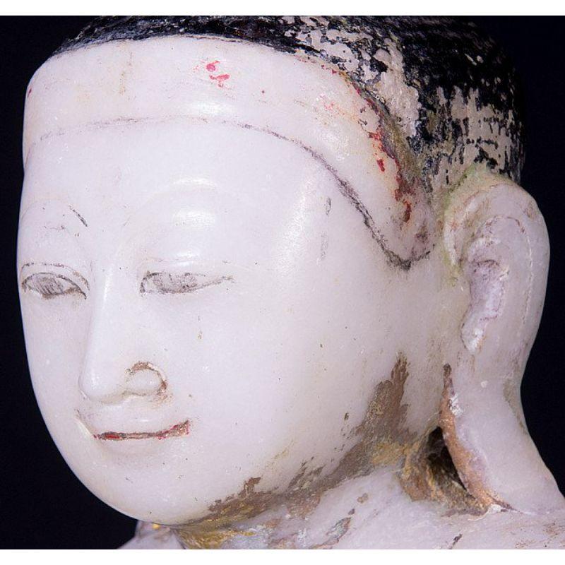 Antique Marble Mandalay Buddha Statue from Burma For Sale 6
