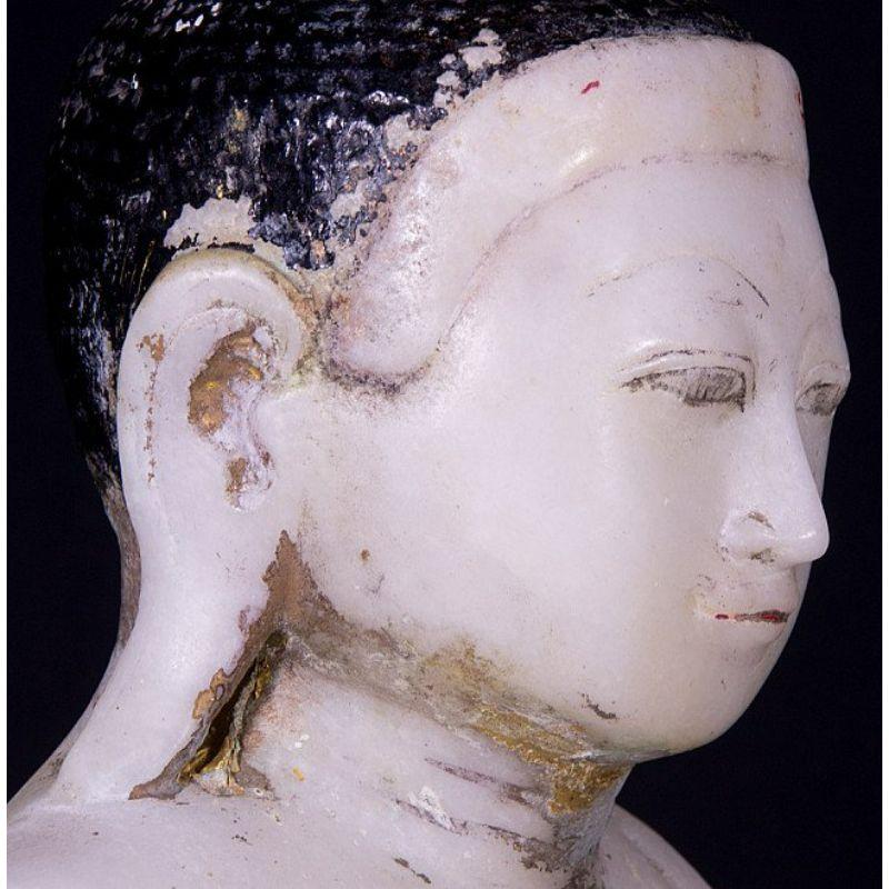 Antique Marble Mandalay Buddha Statue from Burma For Sale 7