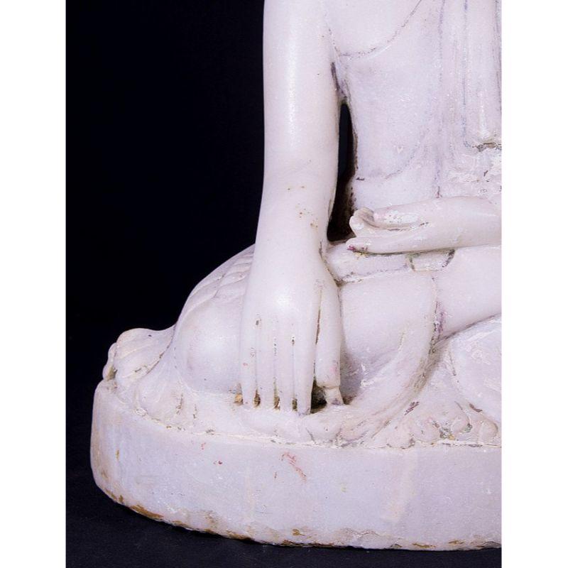 Antique Marble Mandalay Buddha Statue from Burma For Sale 8