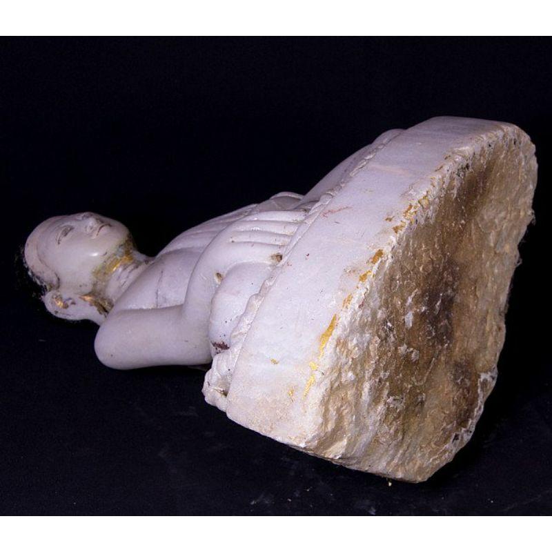 Antique Marble Mandalay Buddha Statue from Burma For Sale 12