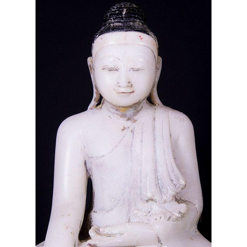 Antique Marble Mandalay Buddha Statue from Burma For Sale 2