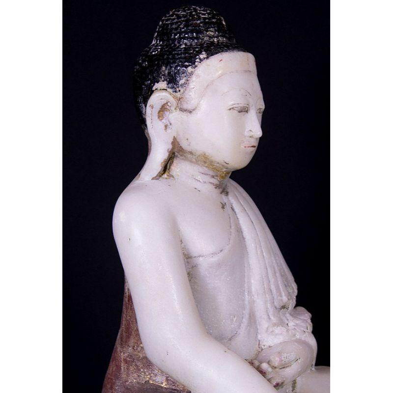 Antique Marble Mandalay Buddha Statue from Burma For Sale 4