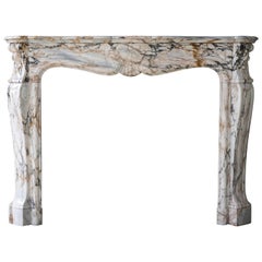 Antique Marble Mantle of Skyros Marble from the 19th Century