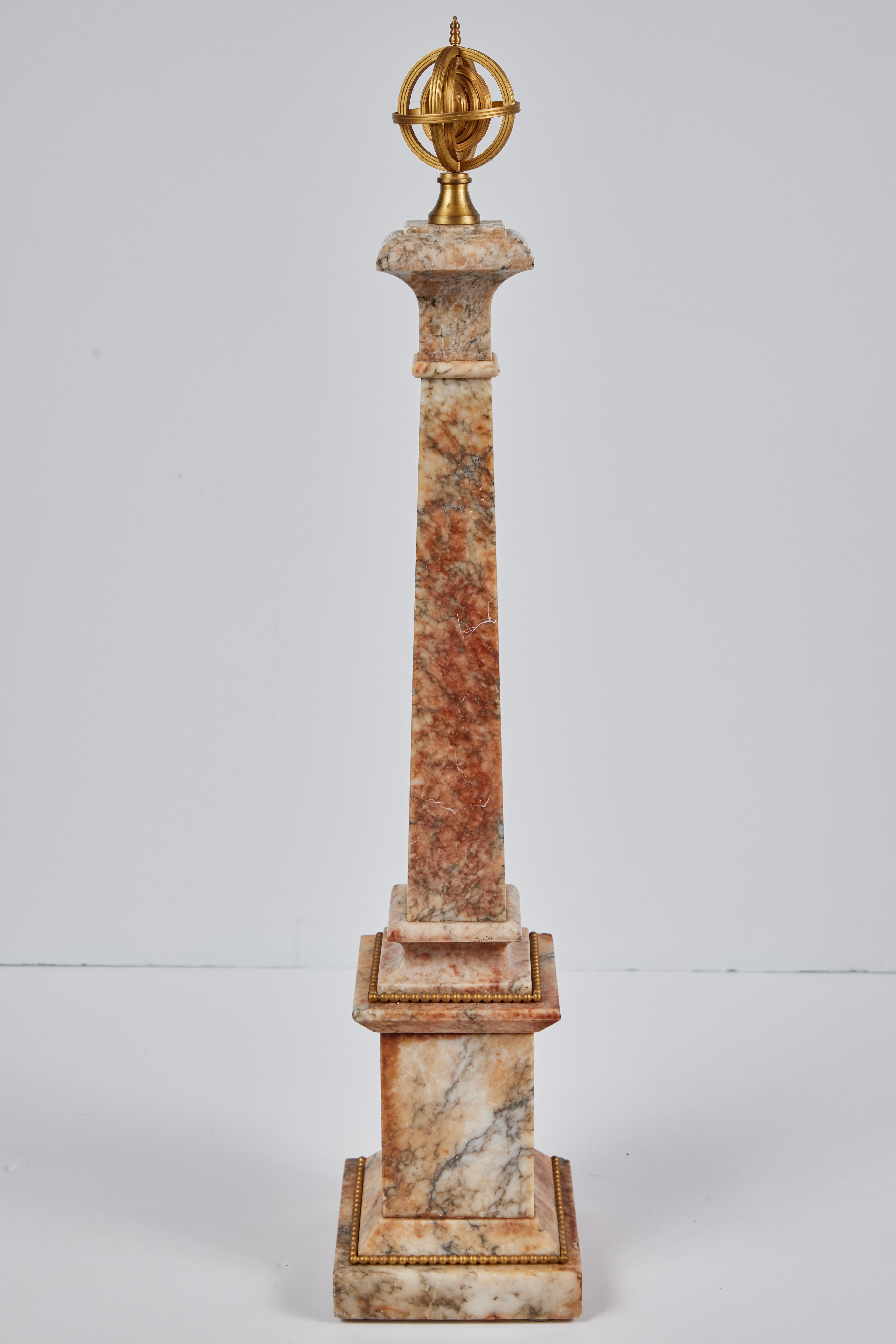 Hand-Carved Antique, Marble Obelisks For Sale