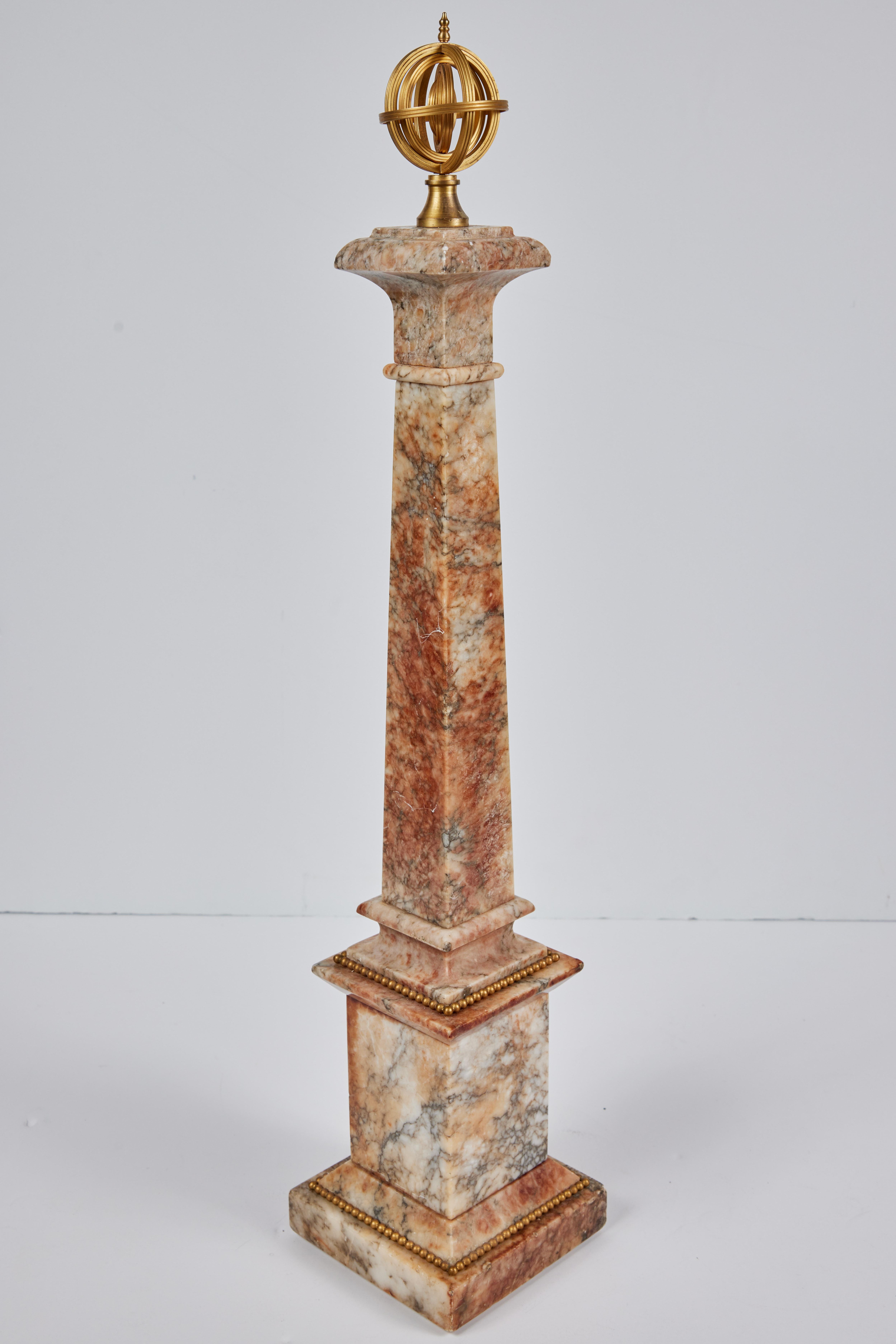 Antique, Marble Obelisks In Good Condition For Sale In Newport Beach, CA