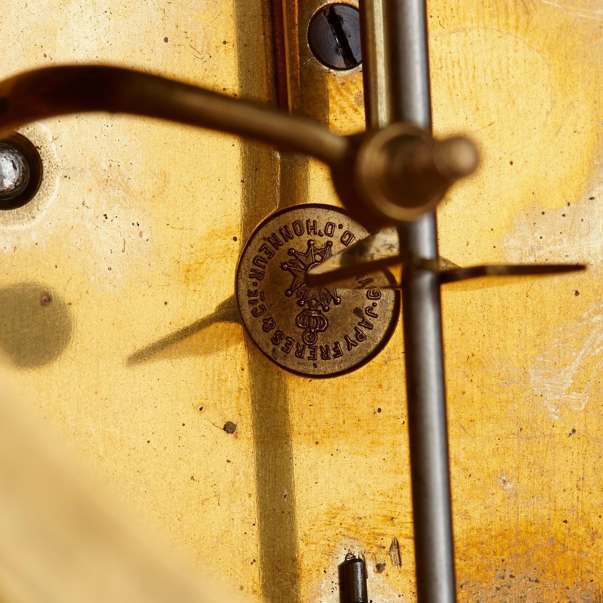 Antikes Uhrenset aus Marmor, patinierter und vergoldeter Bronze von Gervais im Angebot 4