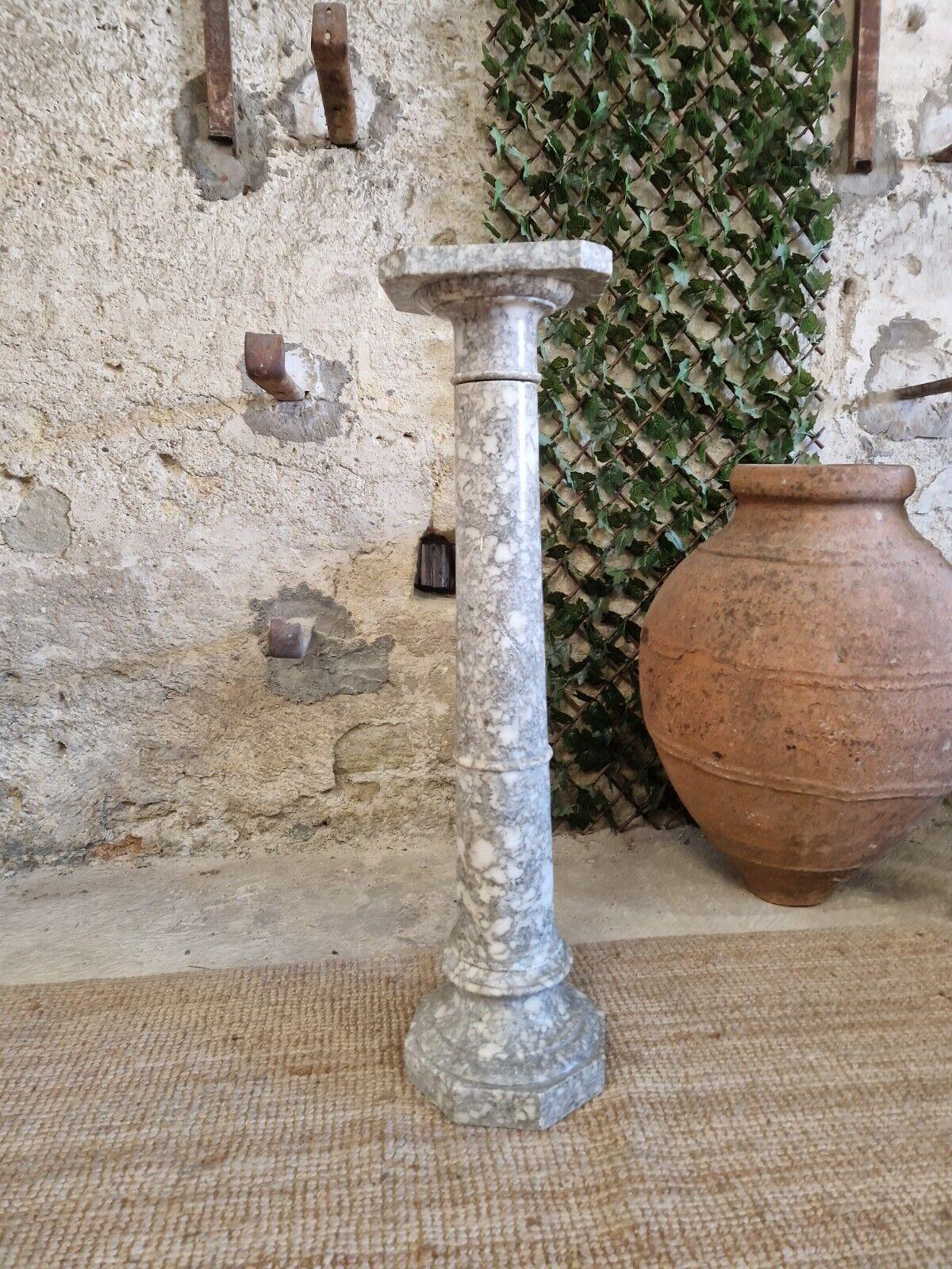 French Antique Marble Pedestal Plinth 19th Century Display Bust Stand For Sale