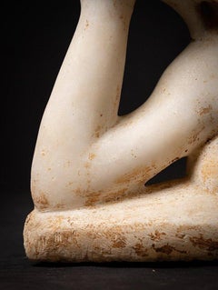 Antique Marble Reclining Buddha Statue from Burma