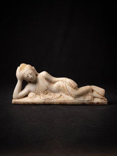 Antique Marble Reclining Buddha Statue from Burma