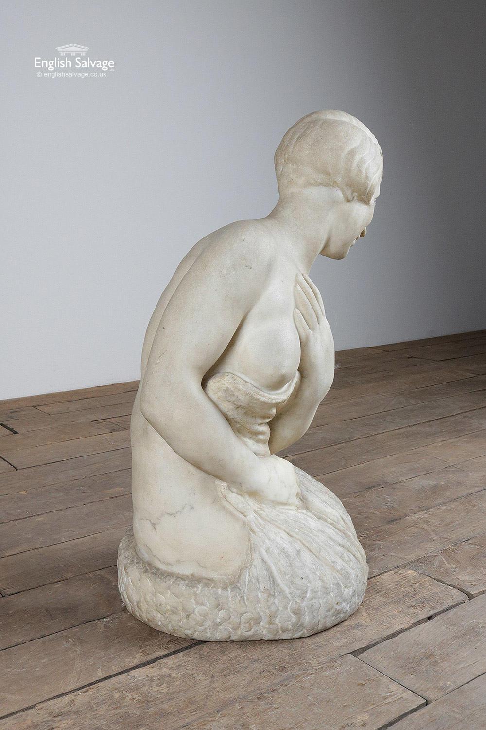 European Antique Marble Sculpture of a Kneeling Female, 20th Century For Sale