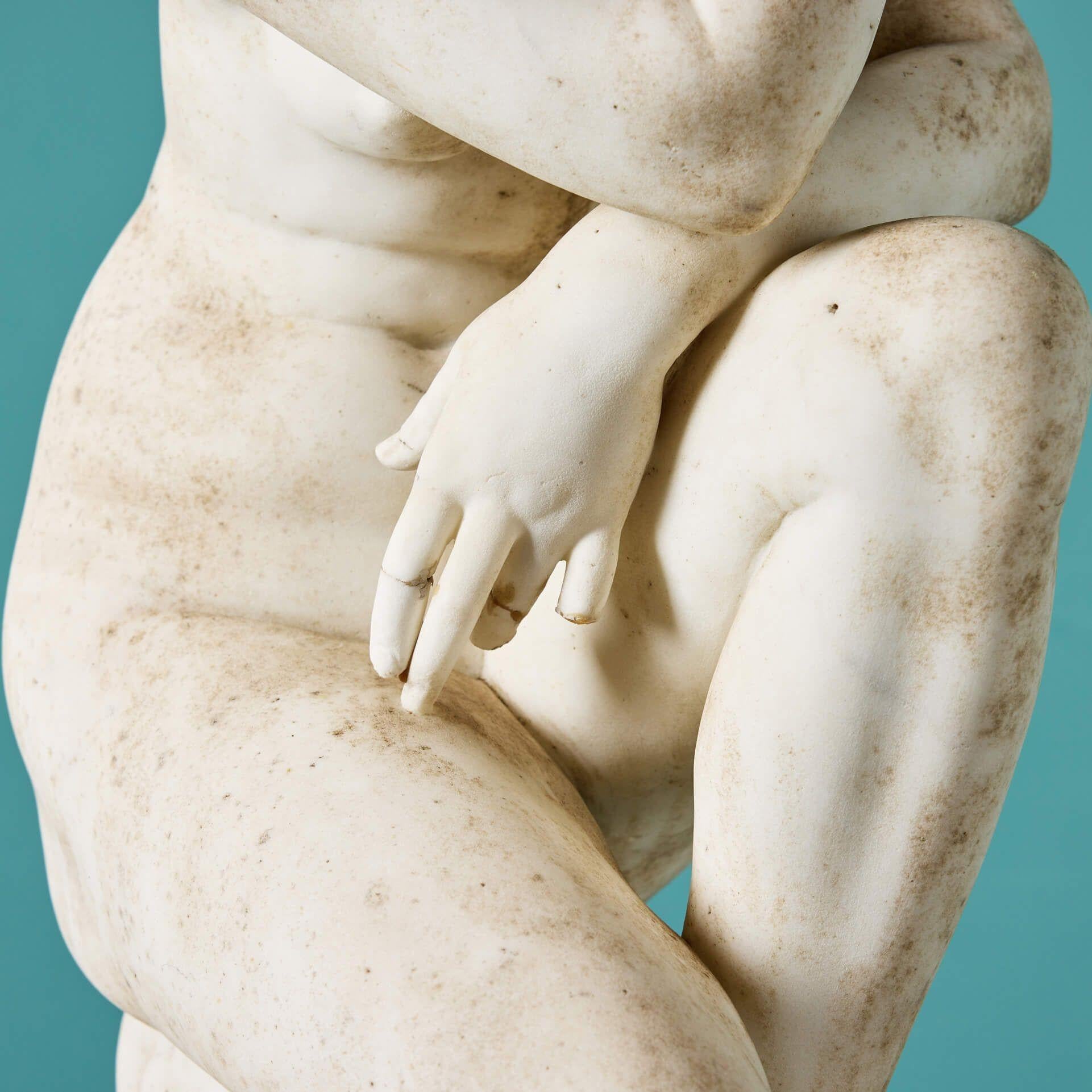 Italian Antique Marble Sculpture of Aphrodite on Column For Sale