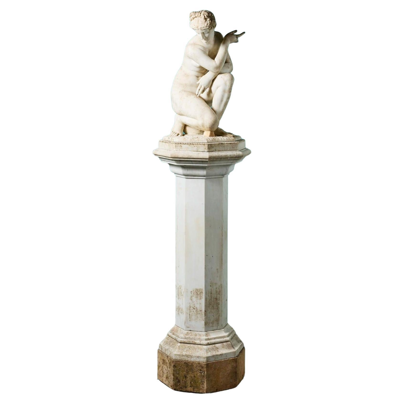 Antique Marble Sculpture of Aphrodite on Column For Sale