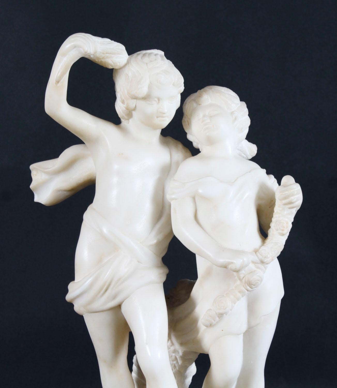 Scultura antica in marmo di due fratelli del XX secolo In condizioni buone in vendita a London, GB