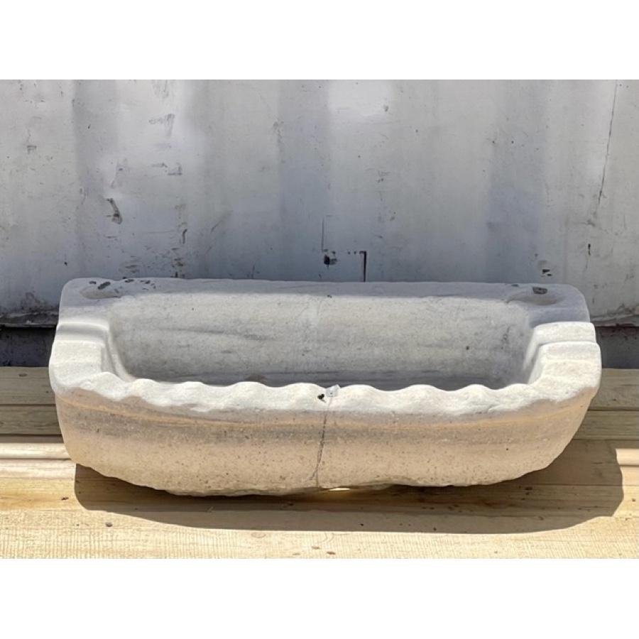 Antique marble shell sink
An antique French marble shell sink with a scalloped lip and nook at each corner for soap or accouterments. Perfectly sized for a powder room or guest bathroom.

Dimensions: approx - 25