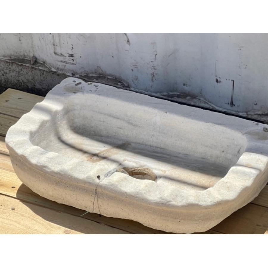 French Antique Marble Shell Sink For Sale