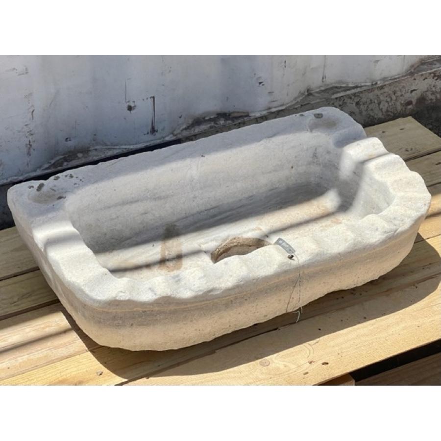 French Antique Marble Shell Sink For Sale