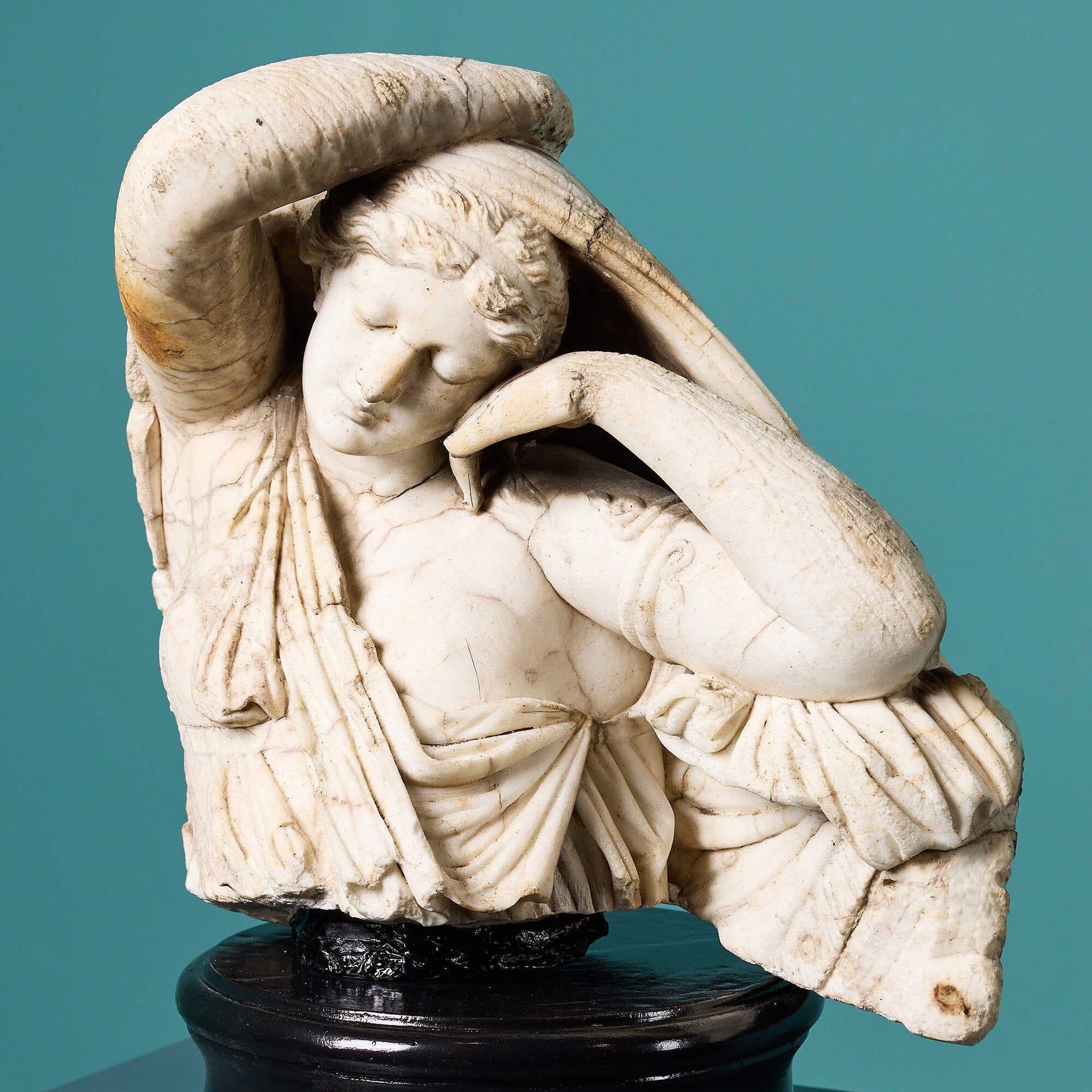 English Antique Marble Statue of the Sleeping Ariadne For Sale