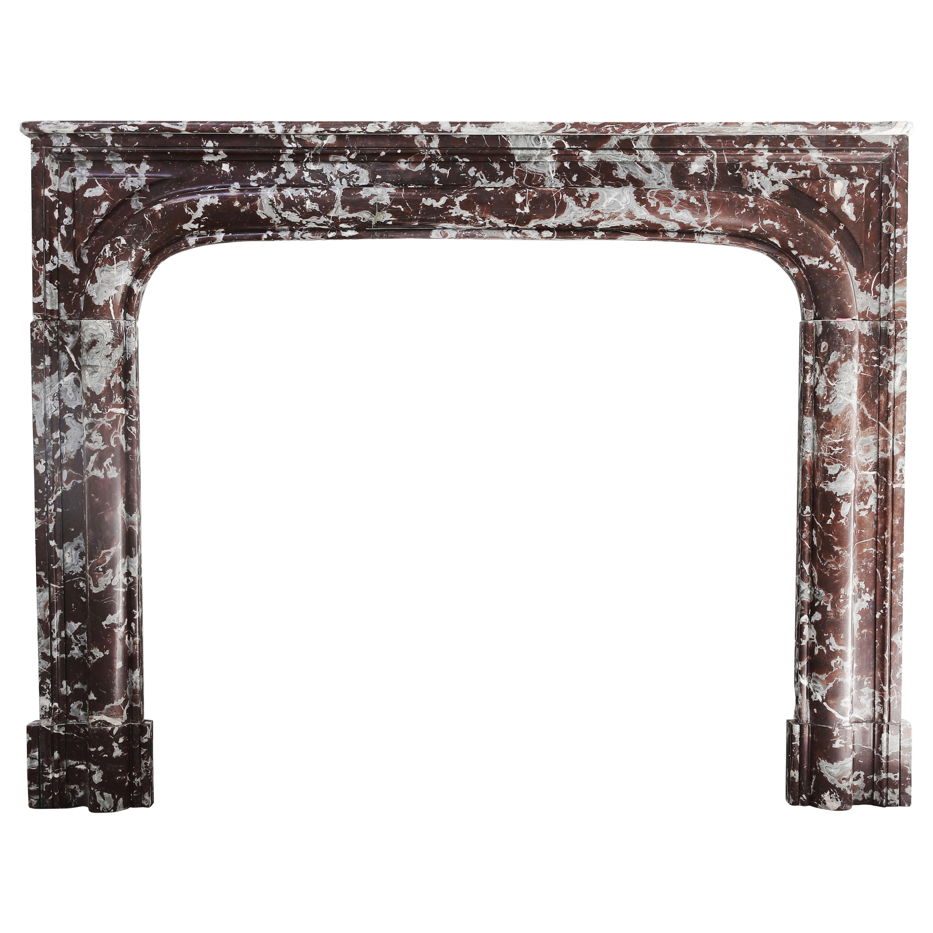 Antique Marble Stone Fireplace from the 19th Century, Louis XIV Style