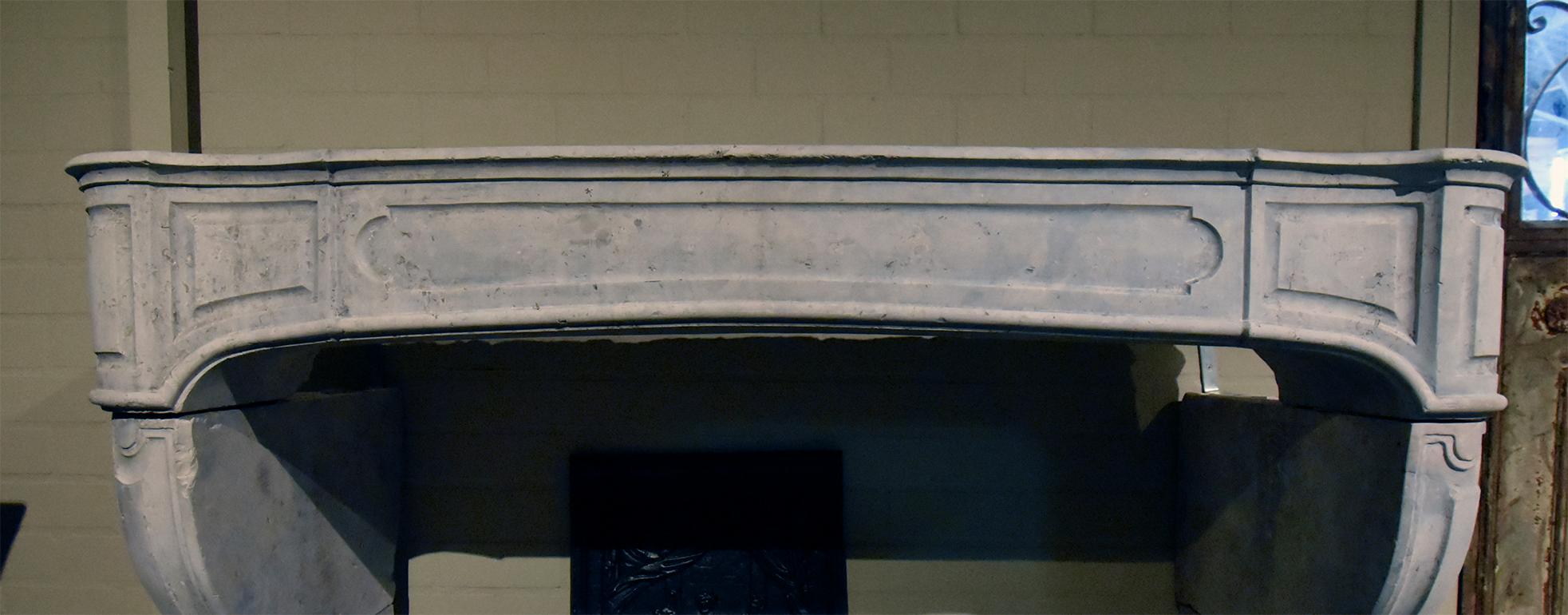 French Antique Marble Stone Fireplace Mantel 18th Century