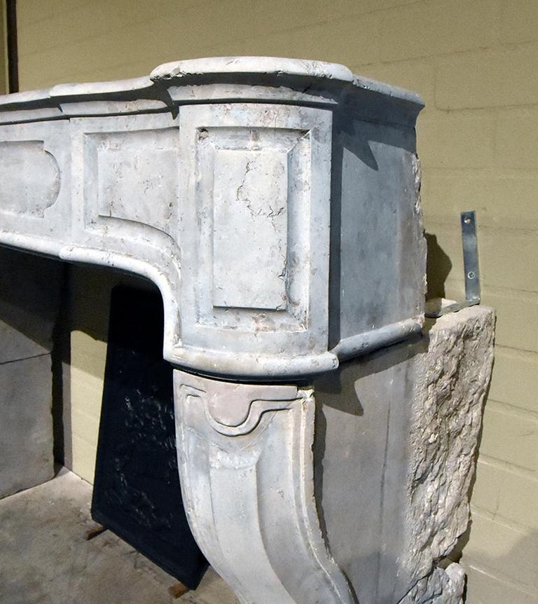 Antique Marble Stone Fireplace Mantel 18th Century For Sale at 1stDibs