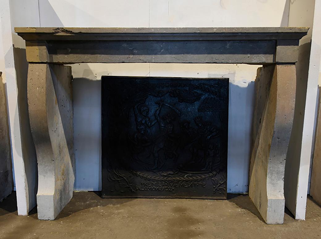 Late 19th Century Antique Marble Stone Fireplace Mantel, 19th Century For Sale