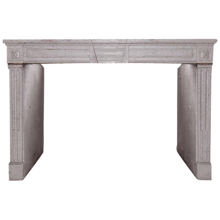 Antique Marble Stone Fireplace Mantel, 19th Century