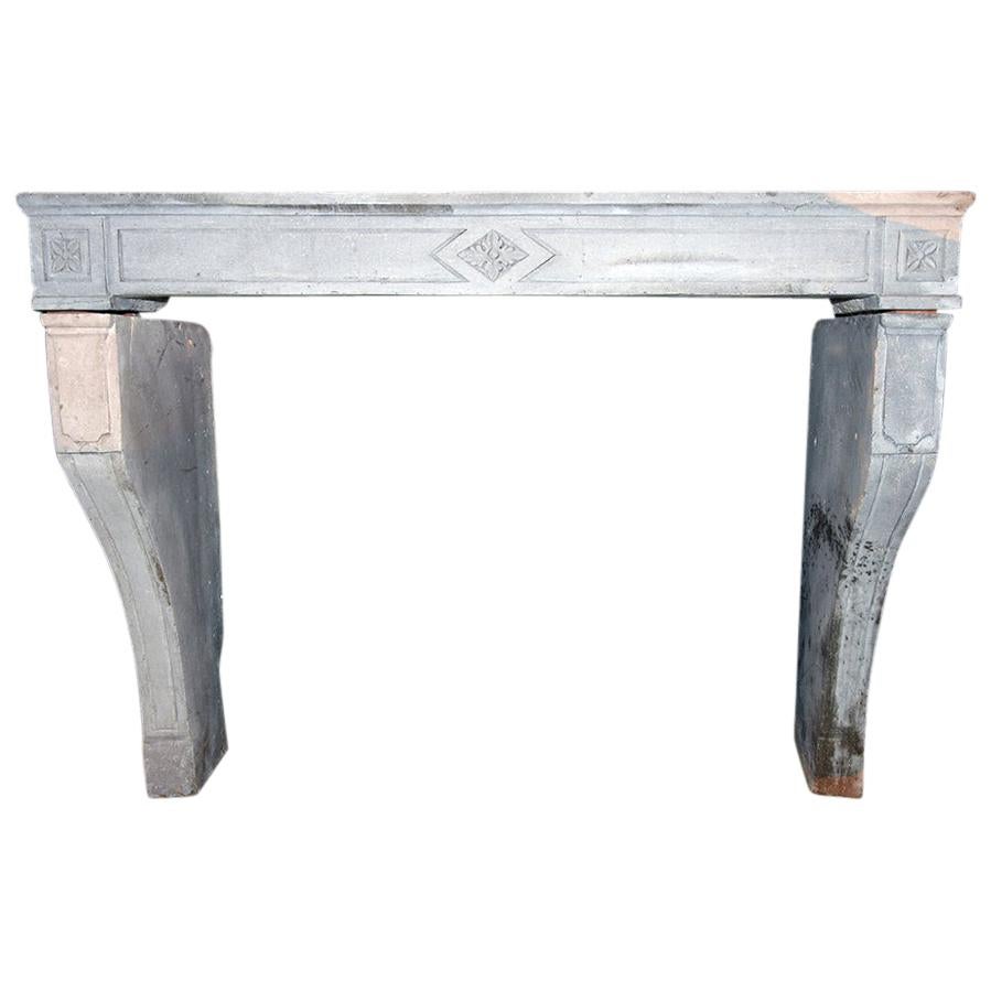 Antique Marble Stone Fireplace Mantel, 19th Century For Sale