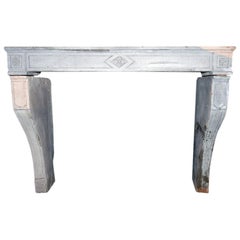 Antique Marble Stone Fireplace Mantel, 19th Century