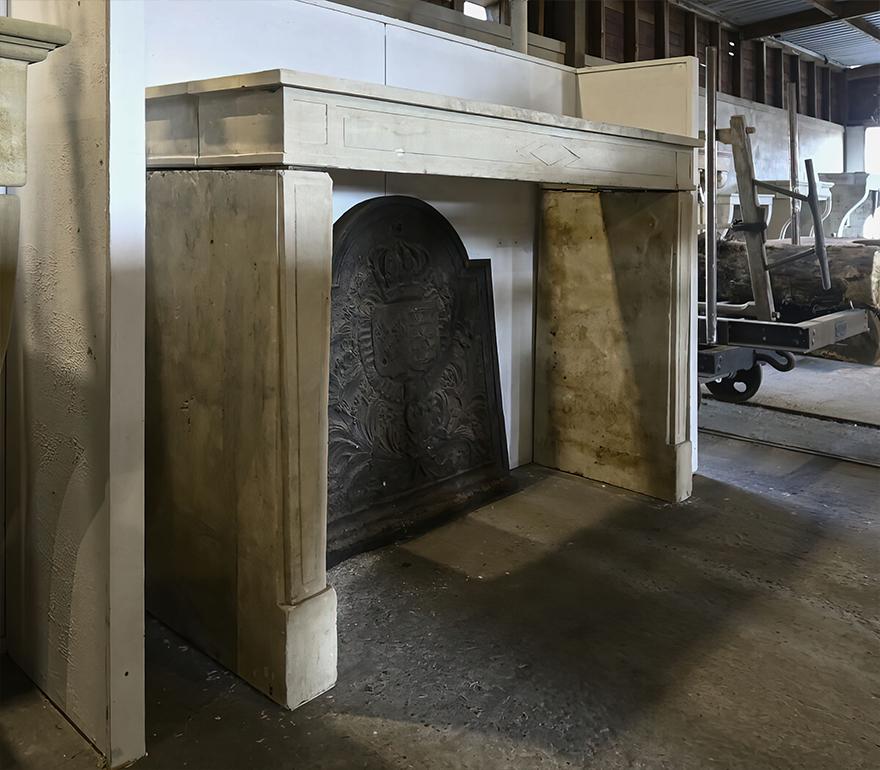 French Antique marble stone Louise XVI fireplace 19th Century For Sale