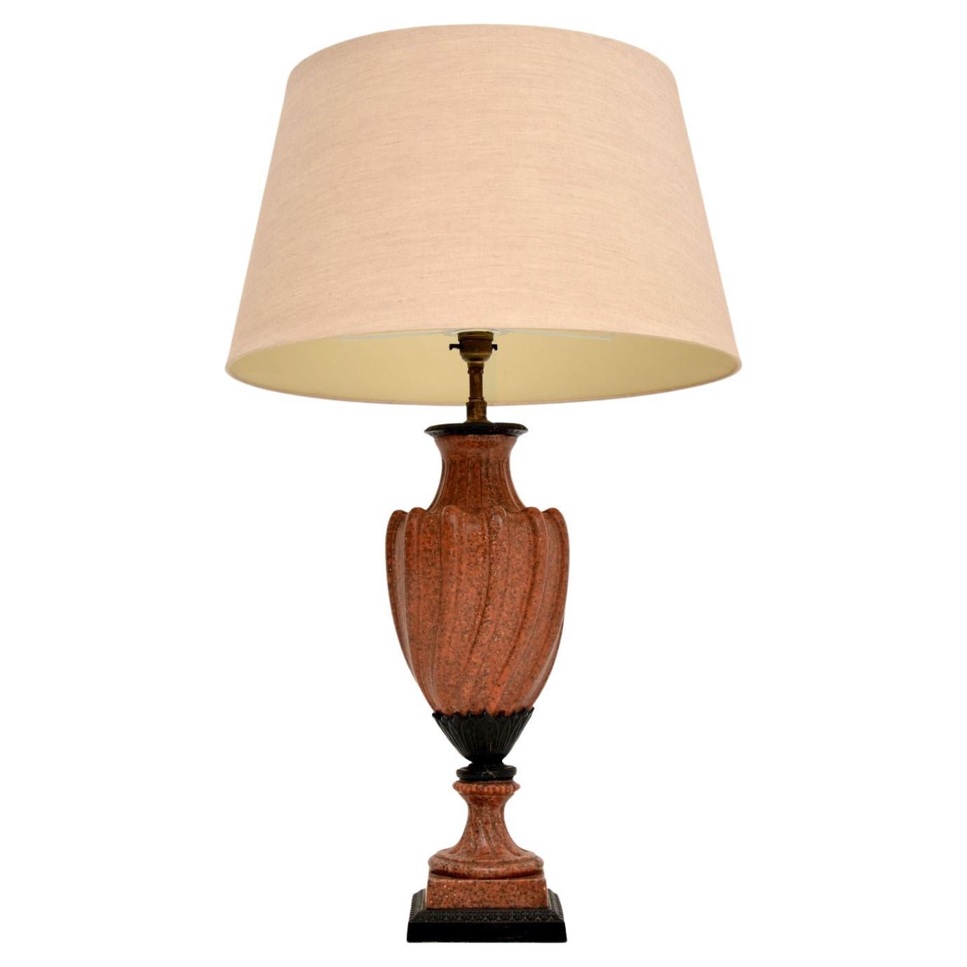 Antique Marble Table Lamp For Sale