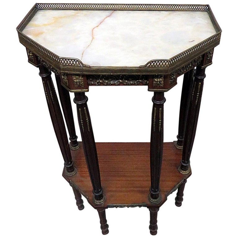 Antique Marble Top Accent Table