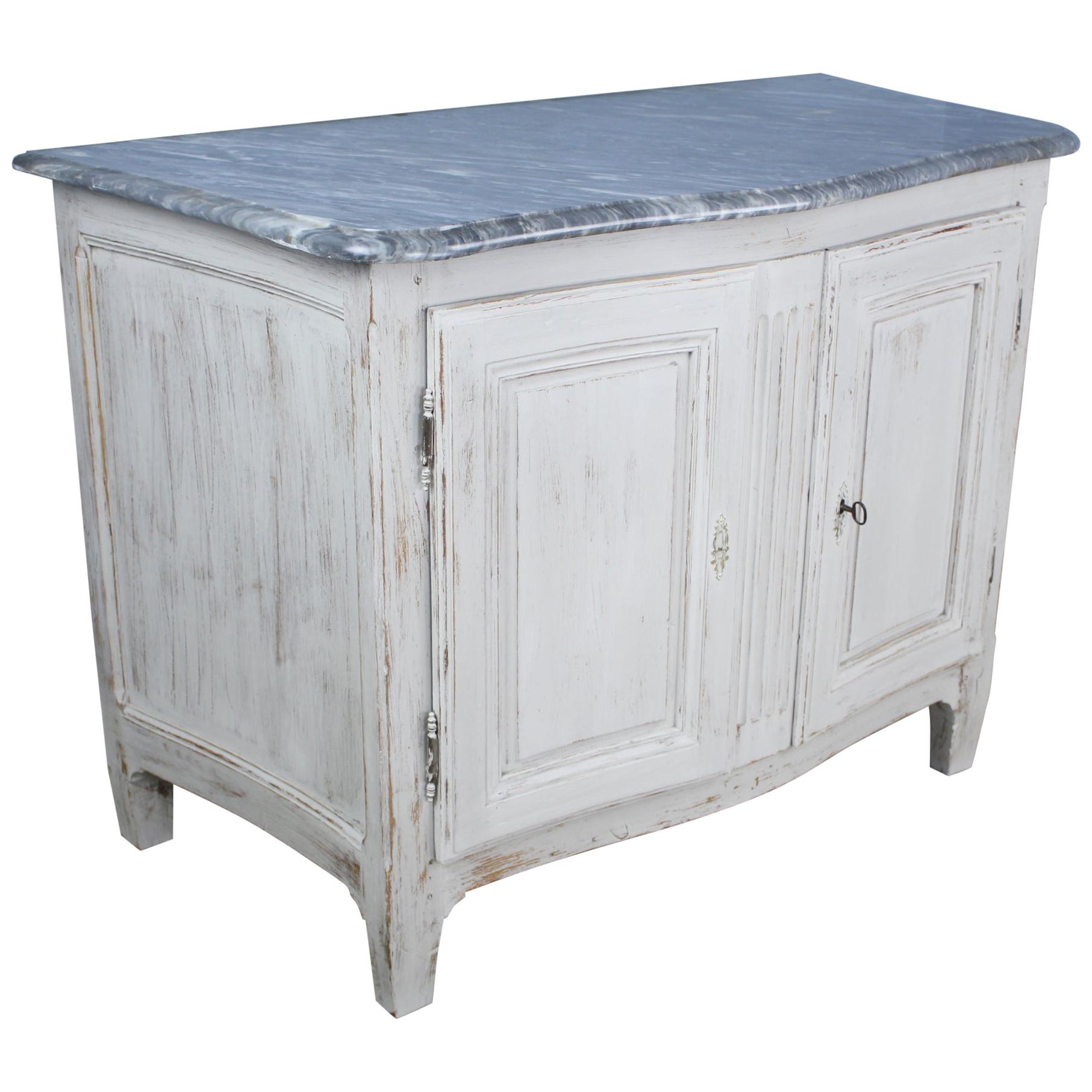 Antique Marble-Top Buffet, Newly Painted For Sale
