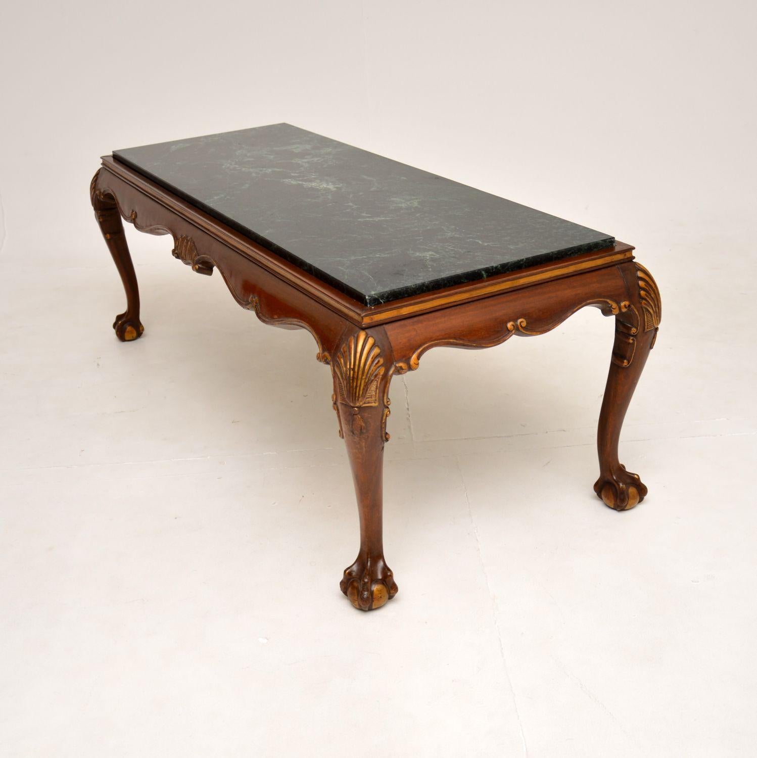 British Antique Marble Top Coffee Table