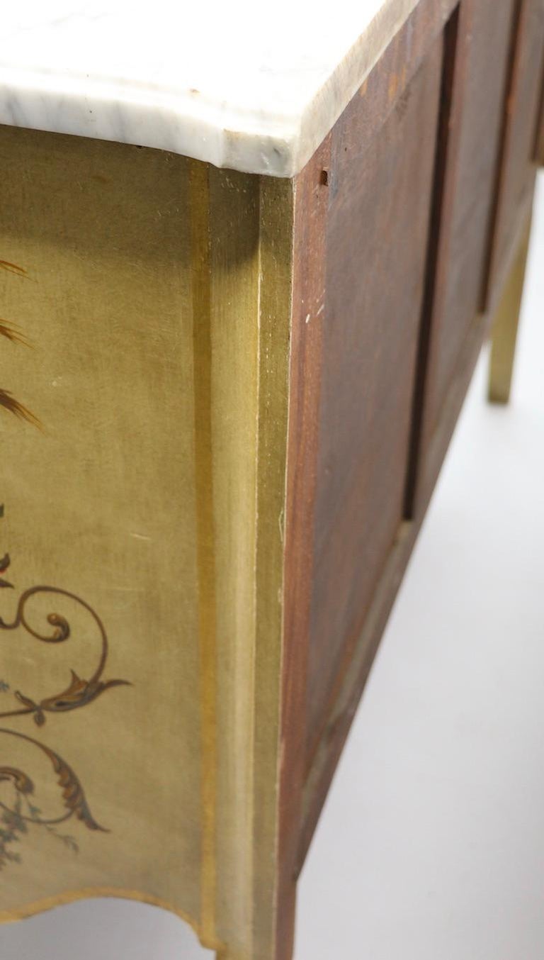 Antique Marble-Top Commode with Paint Decoration For Sale at 1stDibs