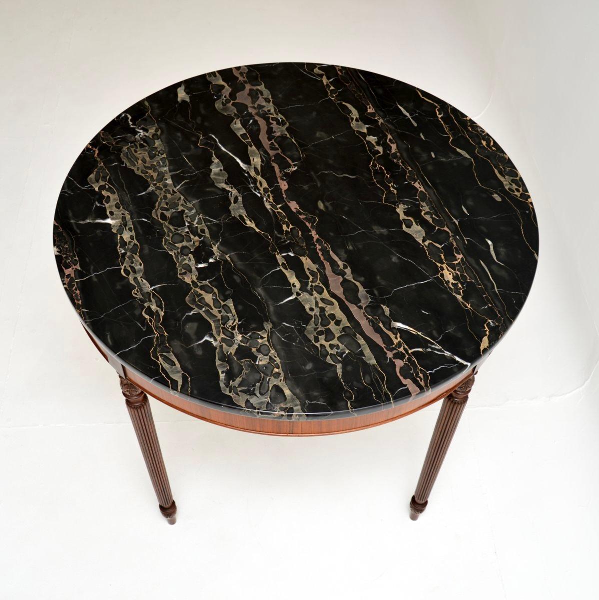 British Antique Marble Top Dining Table For Sale